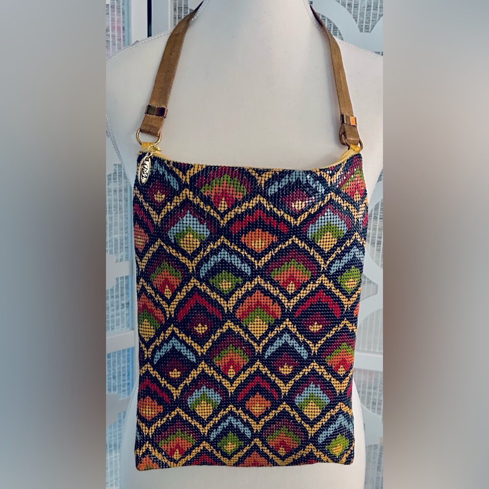 NWT Whiting & DAVIS Mesh Purse Multicolor Patterned Purse Handbag Designer - Picture 9 of 15